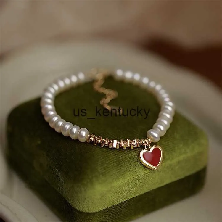 Charme Armbänder Hohe Qualität Mode Natürliche Perle Perlen Schmuck Armband Frauen Neue Herz-schuppen Anhänger Armreifen Geschenk für Mädchen R230718
