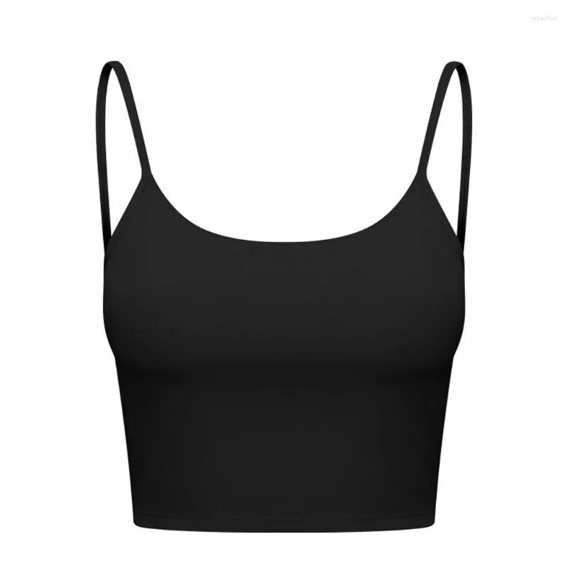 Yoga Outfit Débardeur Sports Bra Fitness Gilet Lavable Running Vêtements Exquis Halter Tops Résilience Polyvalent Jogging Noir