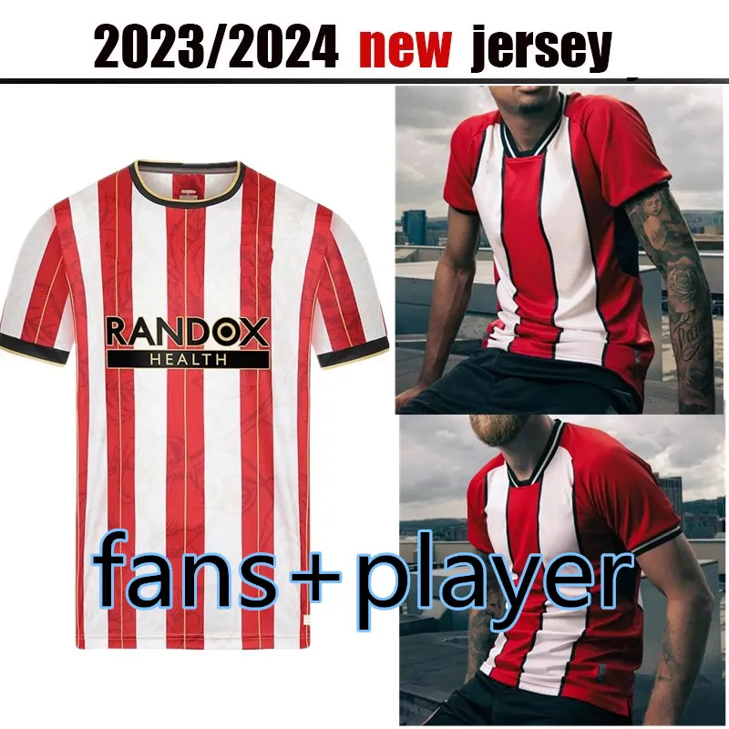 Sheffield Promotion Soccer Courcer Jerseys 23/24 Training United Home Away Third 2023 2024 Football Shirt Brewster Berge McBurnie Sharp Fans Player