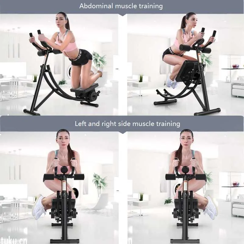 Commercial Abdominal Exercise Machine - Foldable Side Shaper With Curved Track, 1200 Lb Capacity, Includes Weights