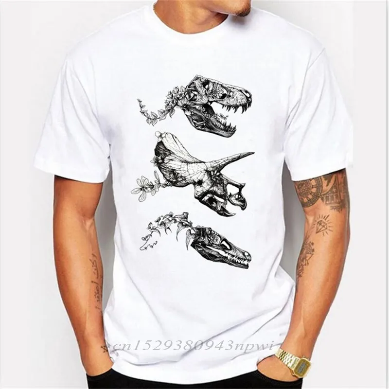 Jurassic Bloom Ontwerp T-shirt Mannen Harajuku Mannen Tops Mannelijke Cool Dinosaurus Print T-shirt Hipster Tops Korte Mouw 2020 Nieuwe