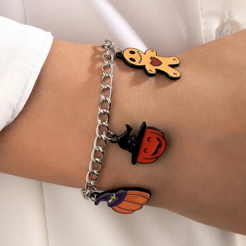 Link Armbänder Lustige Eyles Geist Quaste Für Frauen Mädchen Charms Bunte Perlen Legierung Metall Einstellbare Halloween Schmuck