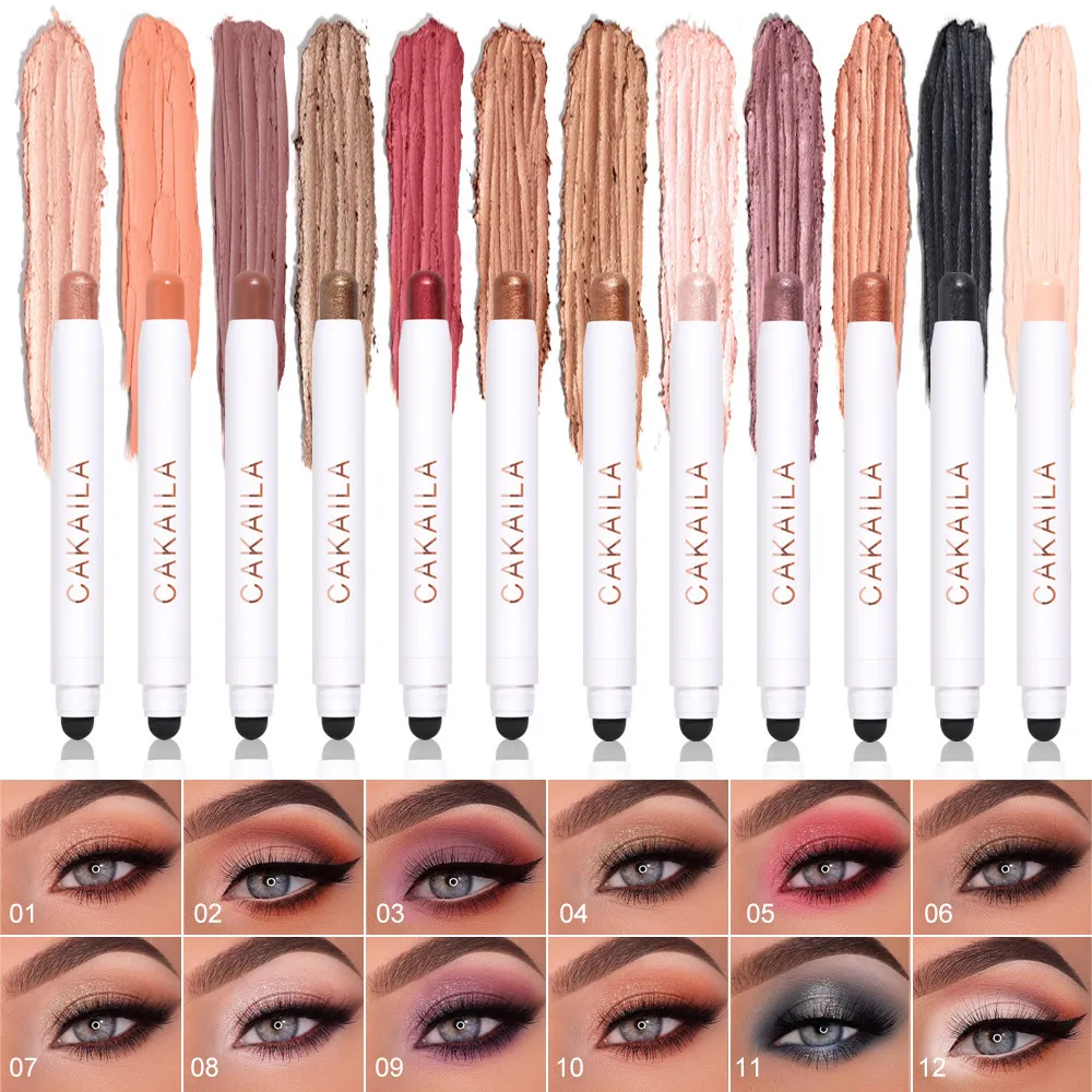 Ombretto CAKAILA Double Head Matte Pearlescent Waterproof Eyeshadow Stick Long Lasting Shimmer Eye Shadow Pencil Makeup Texture Beauty 230717