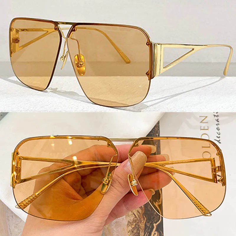 24ss Designer Sunglasses BV1065S Metal Rectangular Frame Retro Women Aviator Sunglasses Casual Fashion Men Pilot Sunglasses Lunettes de soleil Designer