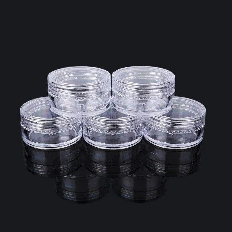 Bouteilles de 10 grammes, pots en plastique de 035 oz, récipient rond en acrylique transparent pour voyage, cosmétique, maquillage, perle, échantillon, baume à lèvres, bonbons, son Vxlm