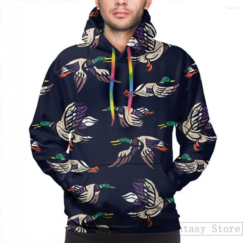 Sweats à capuche pour hommes Sweat pour hommes pour femmes Funny Male Mallard Ducks Print Casual Hoodie Streatwear