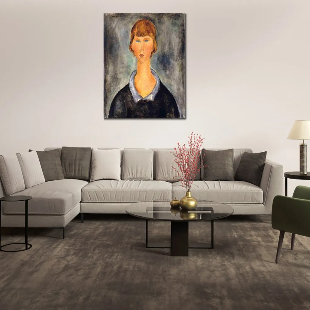 Figura femminile Astratta su tela Ritratto di una giovane donna Ii Amedeo Modigliani Dipinto Dipinto a mano Opera d'arte Arredamento camera da letto