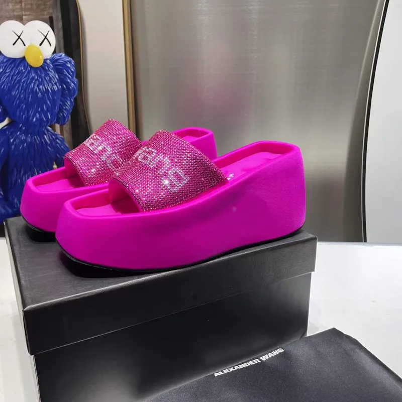 Fashion Summer Women Sandals Pumps GIANVITO ROSSI Hotel Wedges Slippers  Italy Classic Pearls Embellished Platform Slides Design Wedge Sandal High 