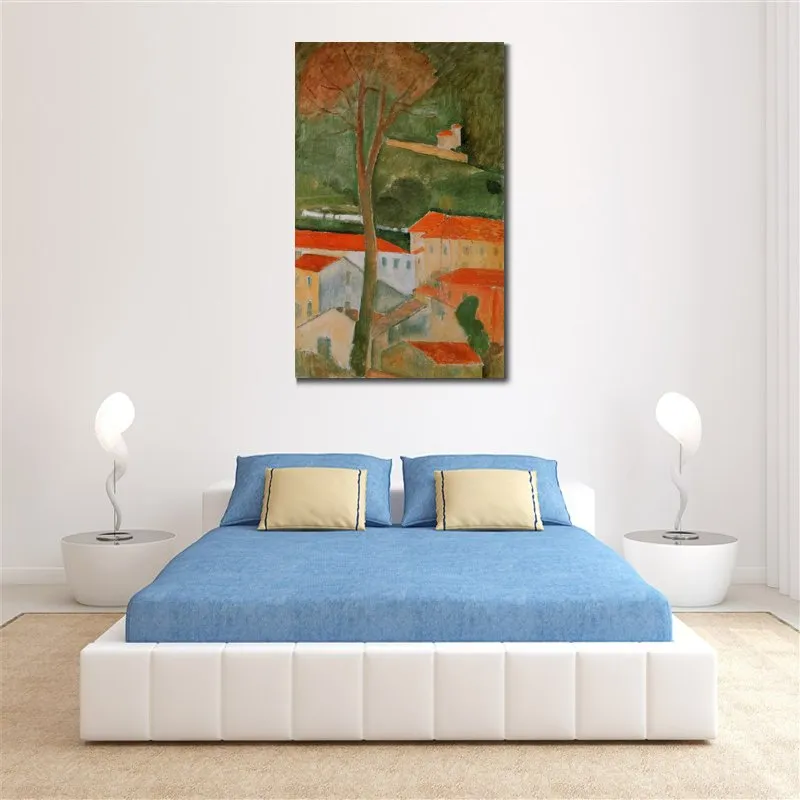 High Quality Amedeo Modigliani Painting Landscape Handmade Canvas Art Modern Restaurant Decor