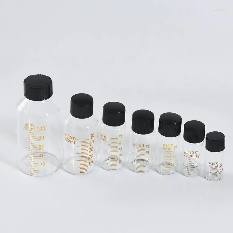 5ml To 1000ml Lab Graduated Round Borosilicate Glass Reagent Bottle Serum Graduation Sample Vials