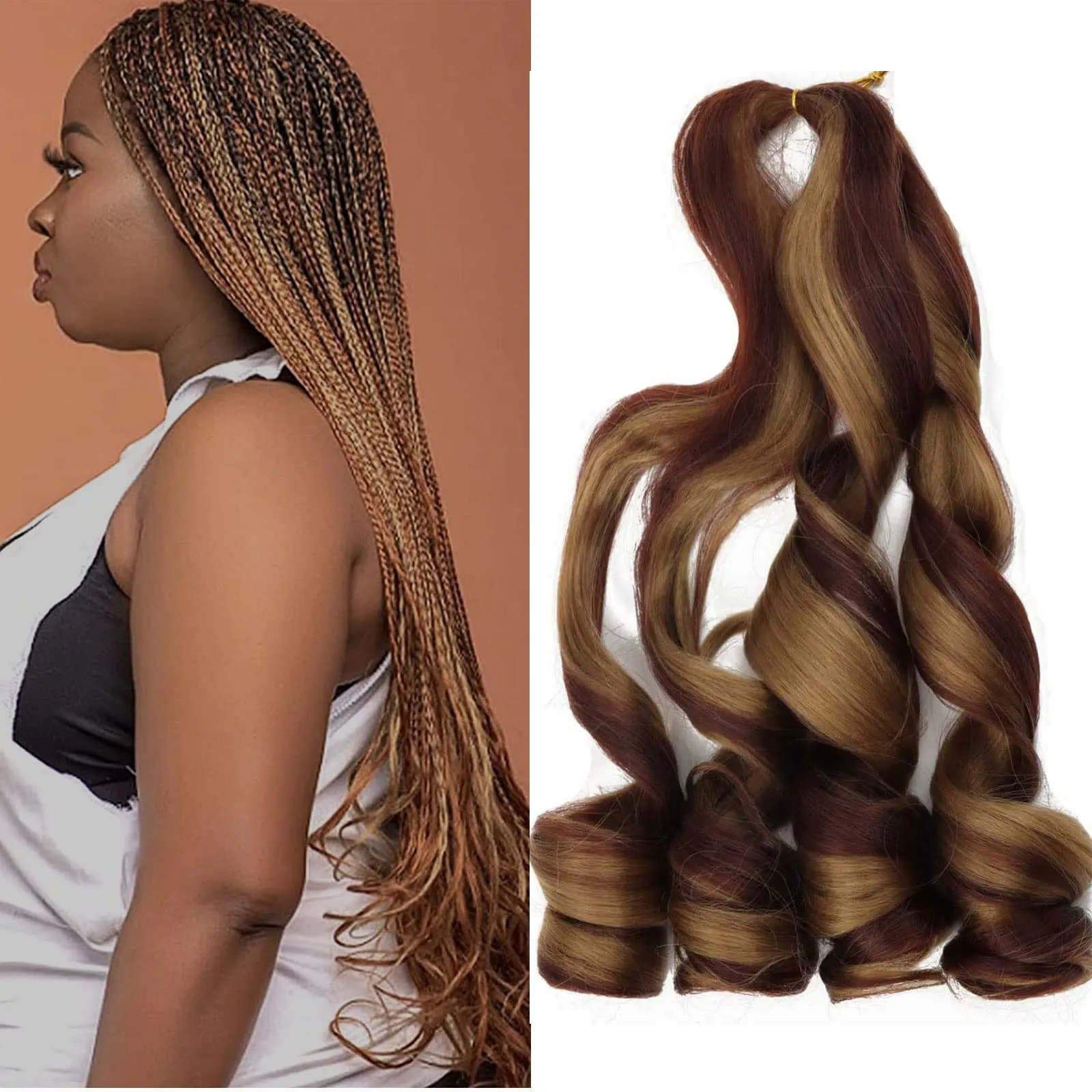 22 pouces cheveux tressés bouclés français pré-étirés cheveux tressés rebondissants 75 g/paquet tressage vague lâche cheveux bouclés français tresses bouclées cheveux au crochet LS04