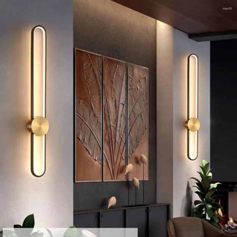 Applique murale moderne longue LED pour escaliers salle de bain miroir chambre chevet appliques canapé fond acrylique bande lumineuse