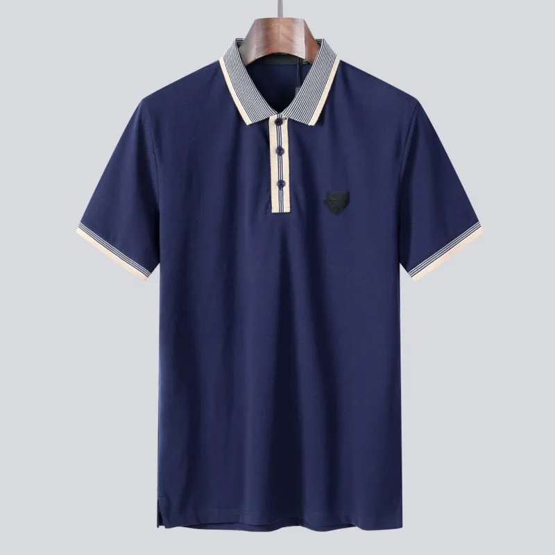 Polo PRA camicie firmate da uomo ricamate scarpe in pelle ricamate petto moda cotone a maniche corte estate lusso taglia m xxxl maglietta da uomo traspirante top