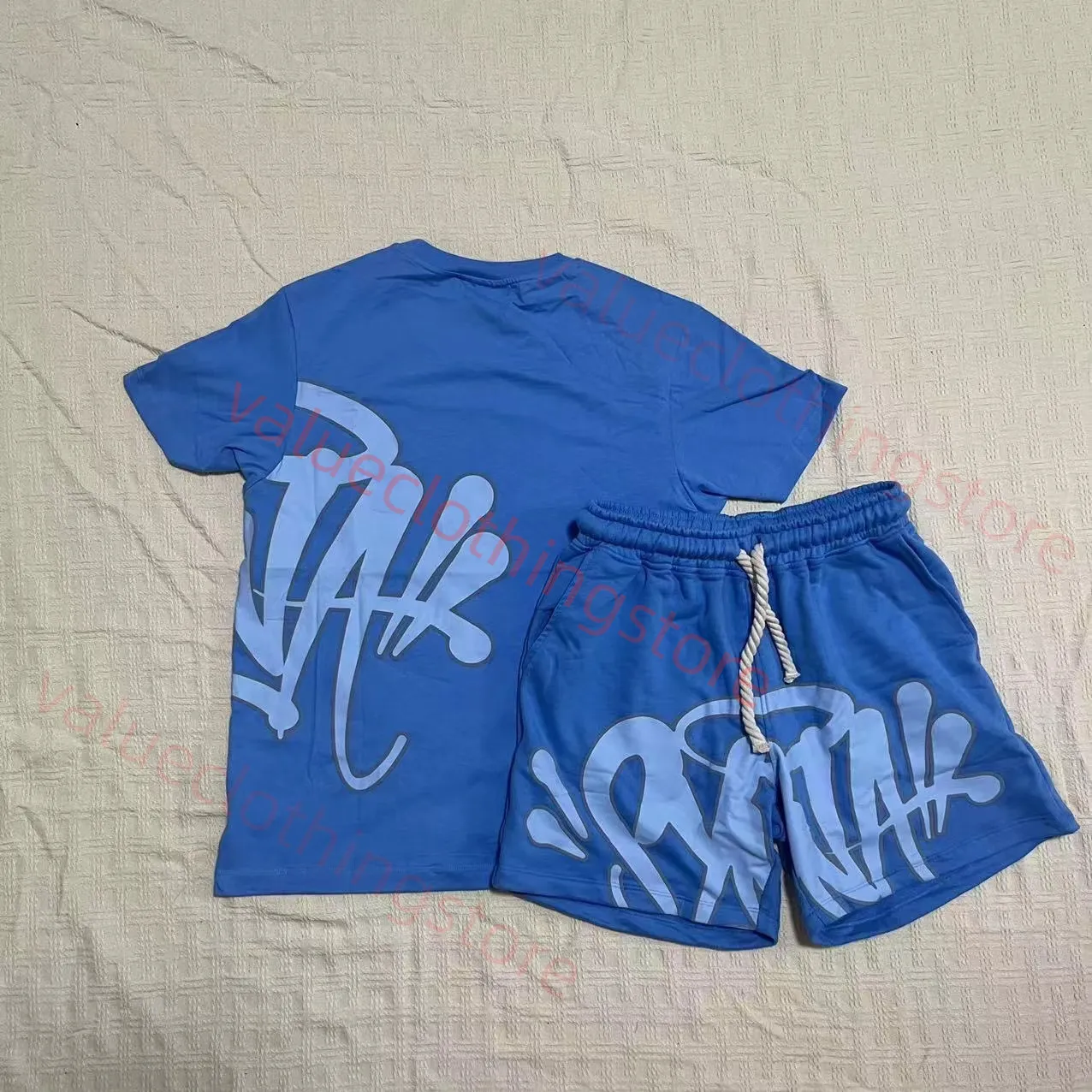 5A 남성용 Syna World Tshirts 세트 인쇄 된 짧은 티 Synaworld 그래픽 티 셔츠 및 반바지 힙합 Y2K 셔츠 R4