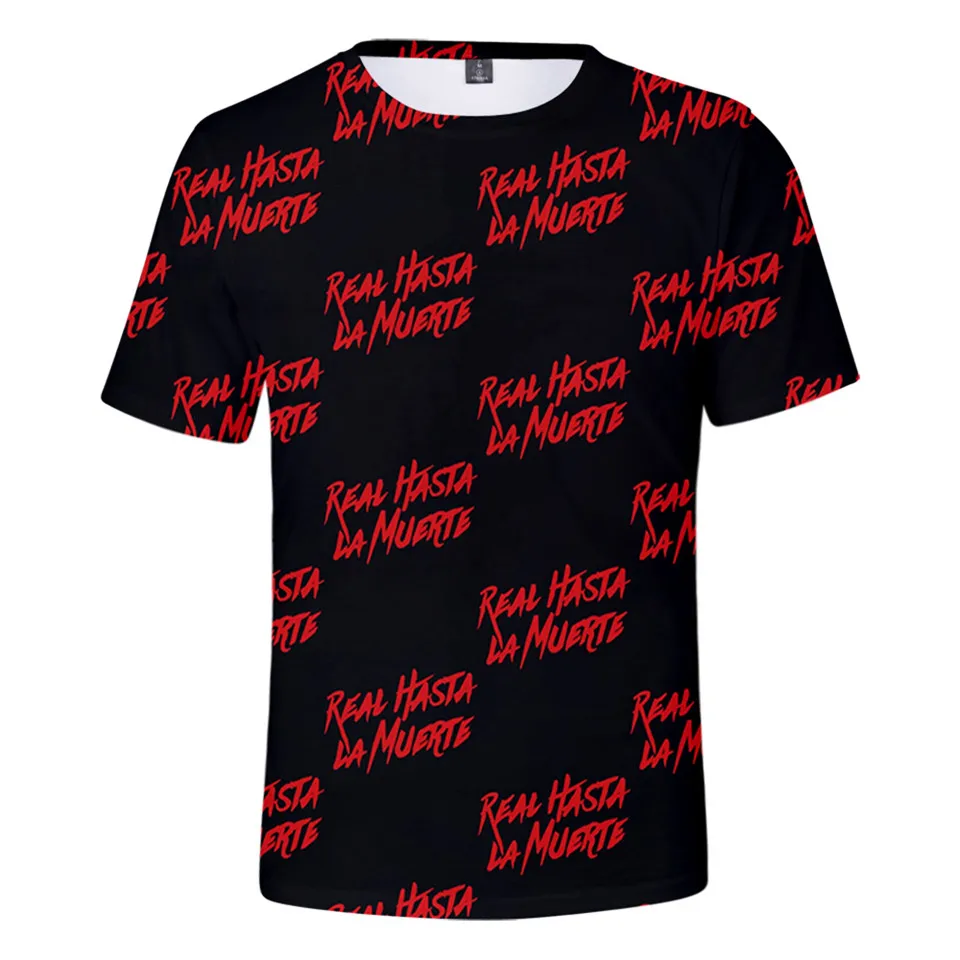 T-Shirt Anuel AA Real Hasta La Muerte Stampa 3D Streetwear Uomo Donna Moda Maglietta oversize Rapper Cantante Maglietta Hip Hop Top