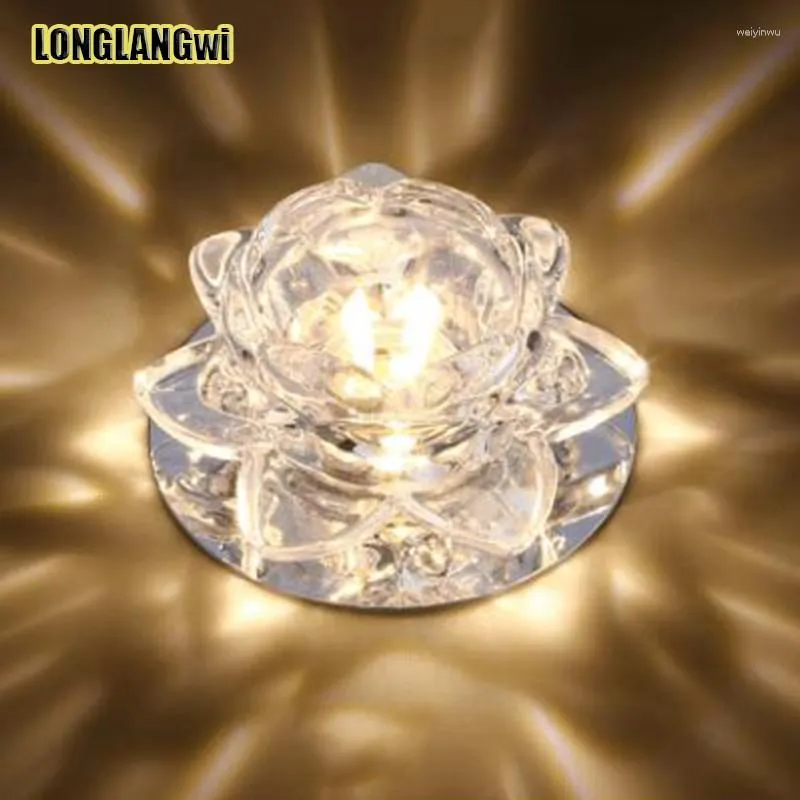 Plafonniers Mordern LED Cristal Couloir Lampe Fleur Allée Véranda Éclairage Lotus Luces
