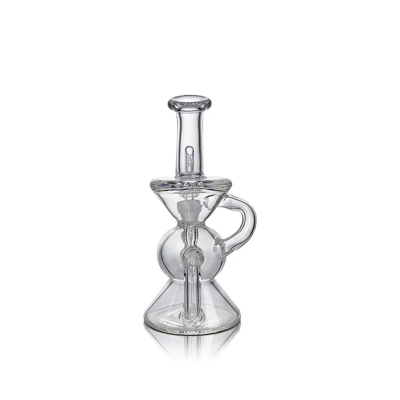 Waxmaid 5.3 -дюймовый варлик мини -прозрачный кальян Dab Beaker Beaker 4 отверстия стебля турбины Percolator