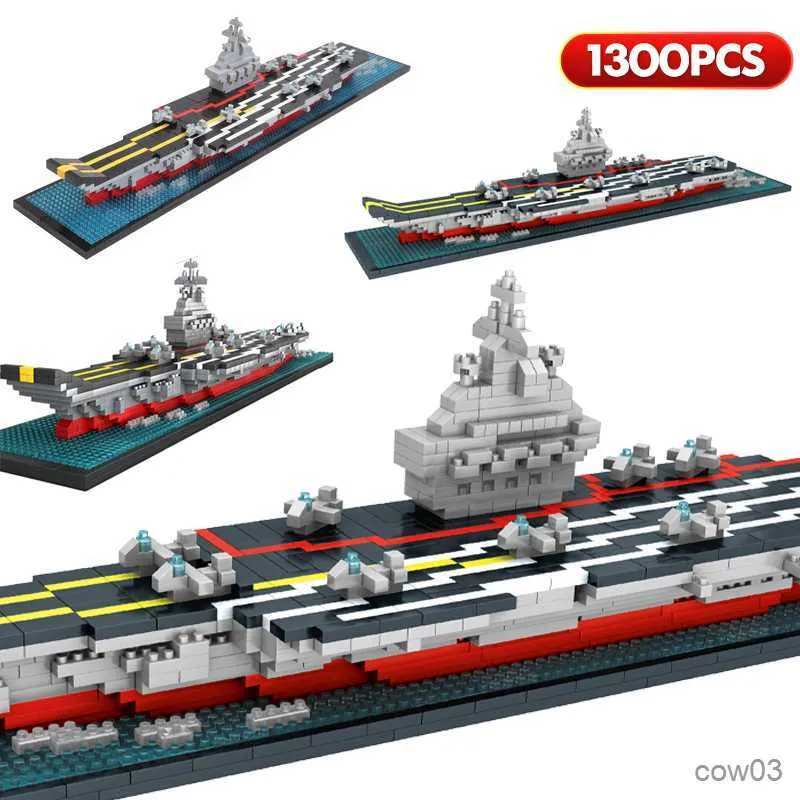 Blocks 1300pcs Mini City Military Navy Warship Boat Building Blocks Missile Cruiser Ship Bricks Educational Toys for Children Gifts R230718