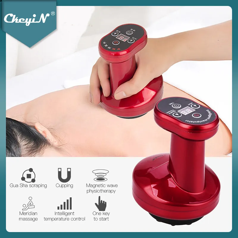 Massageador facial CkeyIN Body Shaping Massager elétrico Heat Cupping Gua Sha Scrapping Massagem Pressão negativa Back Detoxification Recarregável 230718