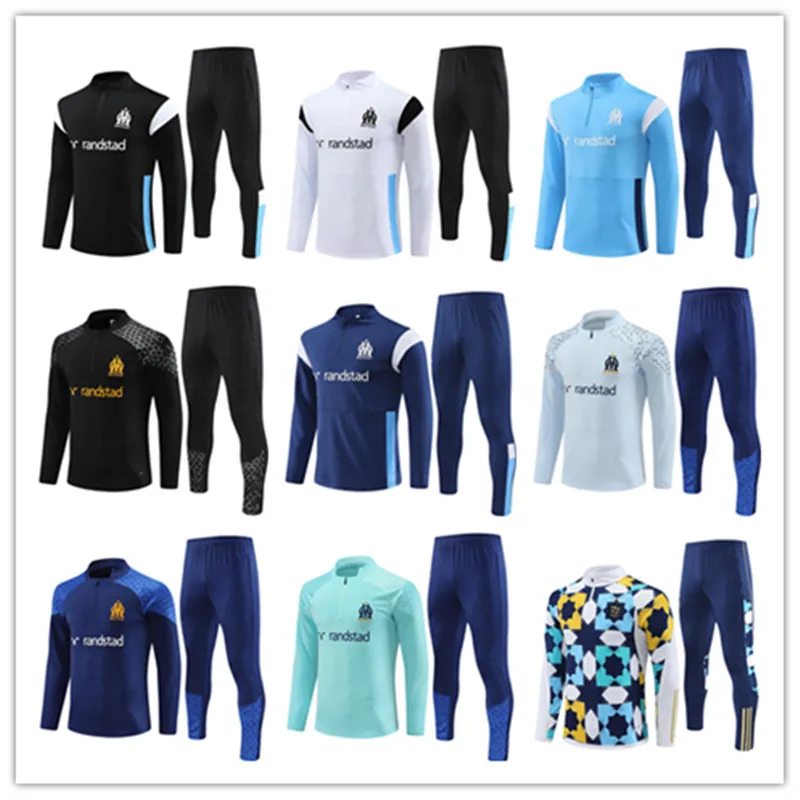 23 24 Marseilles adult kids tracksuit soccer jacket sets Survetement 2023 2024 OM maillot foot MILIK PAYET football jackets training suit sweatshirt Jogging sets