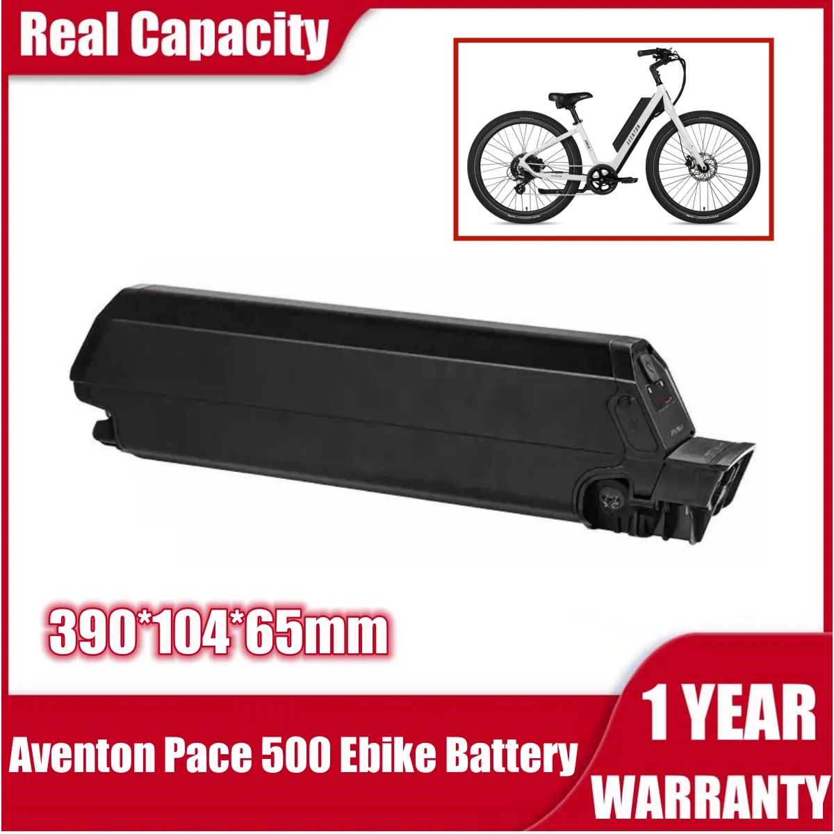 Aventon Pace 350 500 Electric Bike Battery Pack 48V 14Ah 672Wh NCM Ebike Replacement 36v 15Ah 17.5Ah Reention Dorado Plus Hidden Ebike Batteries