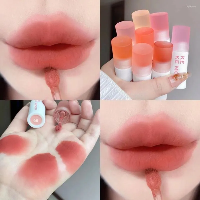 Brillant à lèvres Orange rouge mat velours boue Nude rose rouge à lèvres teinte glaçure coréen imperméable durable maquillage cosmétiques