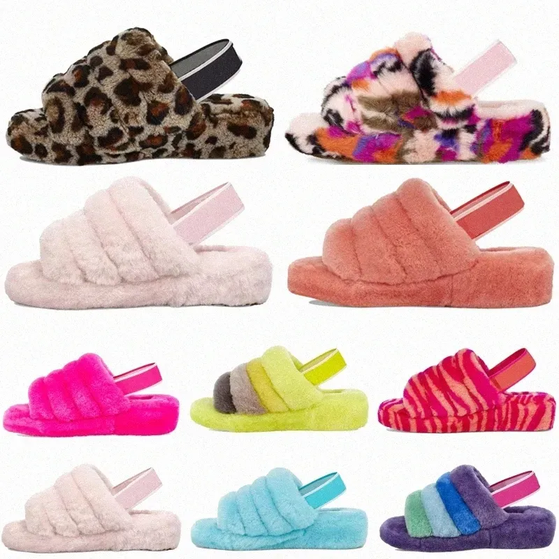 puffer australiska kvinnor WGG Australia Fluffy Slipers Slide Designer Slipper Furry Fluff Yeah Slides Pantoufles Fur Luxury Sandal Zoom