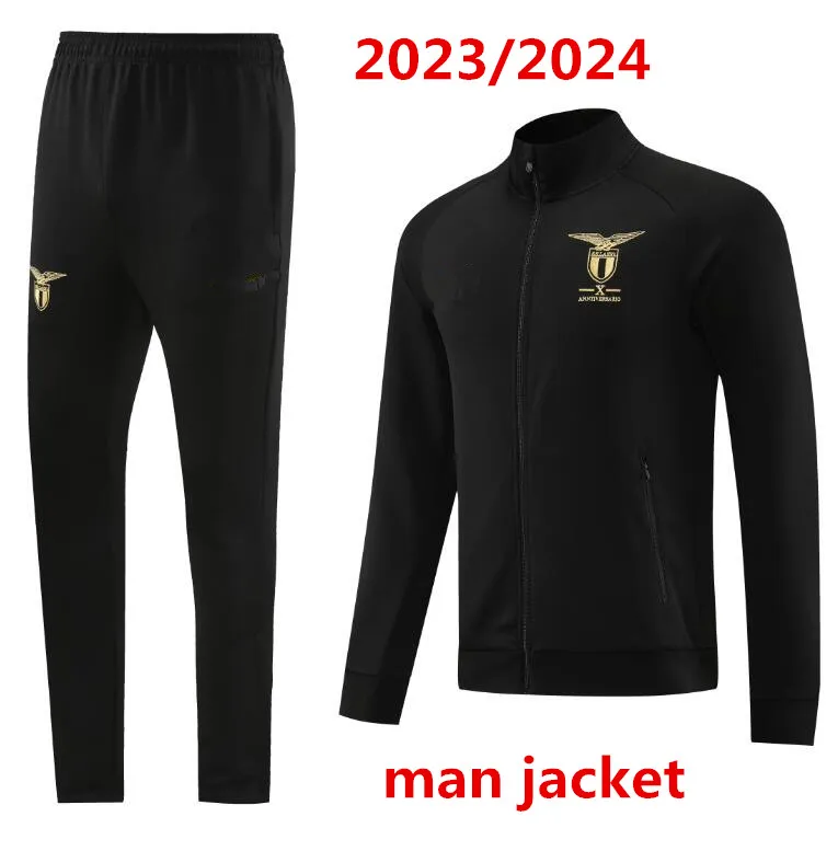 23 24 Lazio Heren Trainingspakken volwassen trainingspak lange rits jas outdoor joggingpak 2023 2024 jas lange mouw sport Voetbal trainingspak