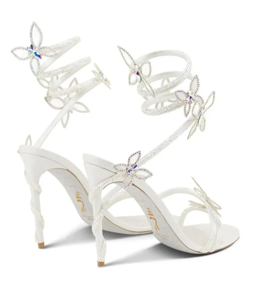 Rene Caovilla Crystal Rene Margot Sexy Sandals Shoes Snake Wrapped High  Heels Butterflies Strappy Party Dress Wedding Gladiator Sandalias Eu35 43  From 89,89 € | DHgate