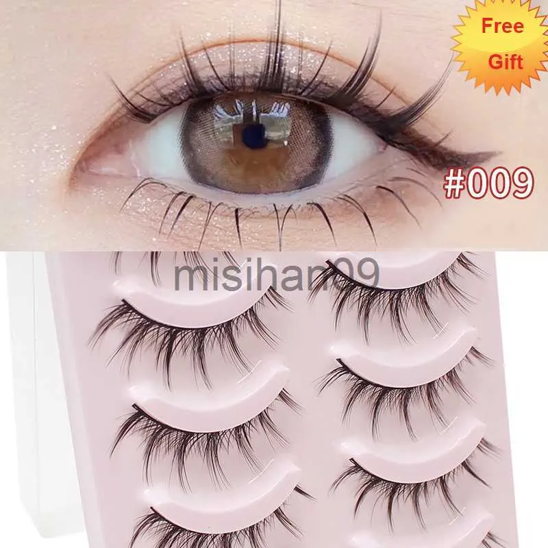 Fałszywe rzęsy 5pairs Fałszywe manga rzęsy Koreańskie makijaż Faux Cils Maquiagem Naturalne cilios cosplay fałszywe rzęsy przedłużenie Wimpern Ciglia Finte J230717