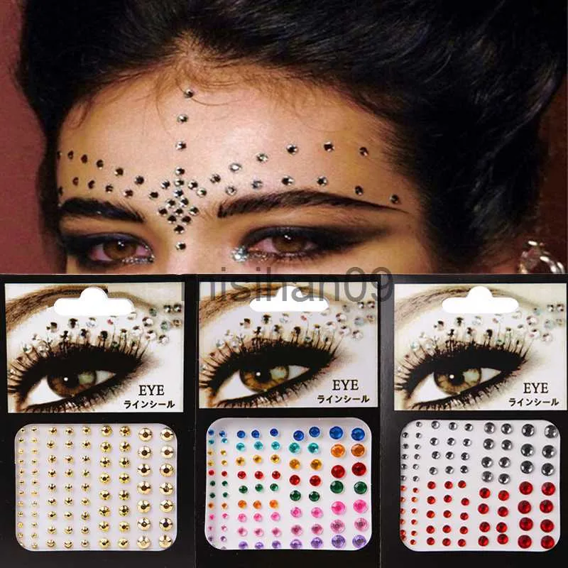 3D Face Tattoo Stickers Eyes Temporary Glitter Fake Makeup