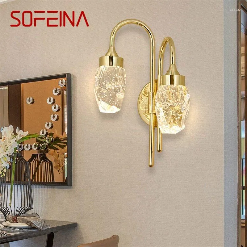 Wall Lamp SOFEINA Modern Crystal Sconce LED Indoor Light Fixture Gold Luxury Decorations For Bedroom Living Room Office