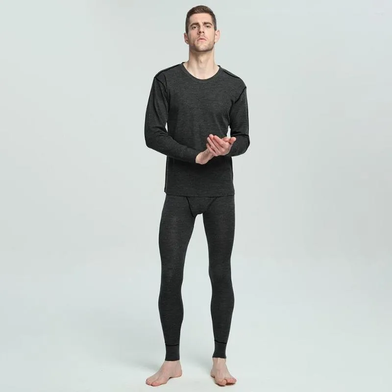 Roupa interior térmica masculina de lã merino camada de base de inverno conjunto quente quente respirável 210 cm calça tops Weit