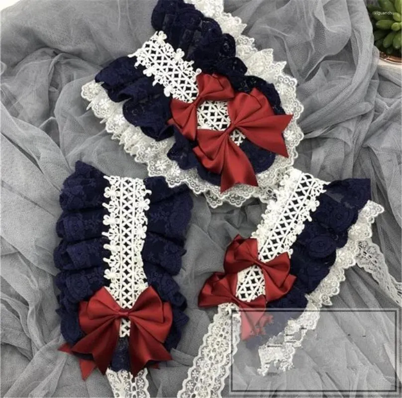 Fournitures de fête Lolita bandeau femme de chambre Cosplay coiffure bandeau dentelle garniture femmes accessoires arc chapeaux B775