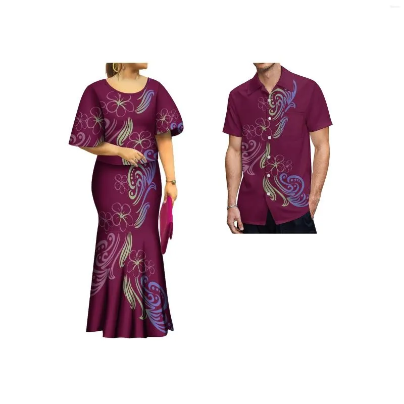 Robes décontractées Ensemble Puletasi Hauts à manches papillon Jupe longue en queue de poisson Robe deux pièces Vêtements pour femmes Match Chemises pour hommes