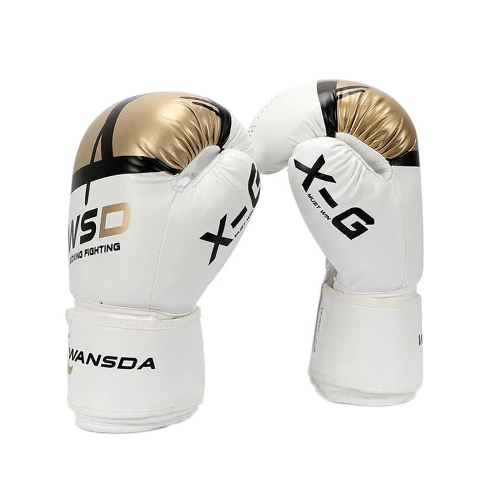 Skyddsutrustning 1 par barn vuxna kvinnor män boxning handskar sandväska stans träning muay thai karate fight mitts handskar hkd230718