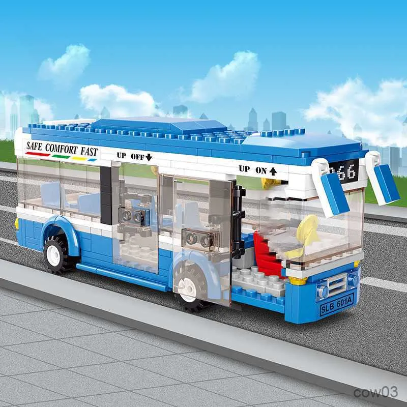 Blokken 235Pcs City Express Bus Bouwstenen Sets VEILIG COMFORT SNEL Schepper Bricks Cijfers Playmobil Educatief Kinderen Speelgoed R230718