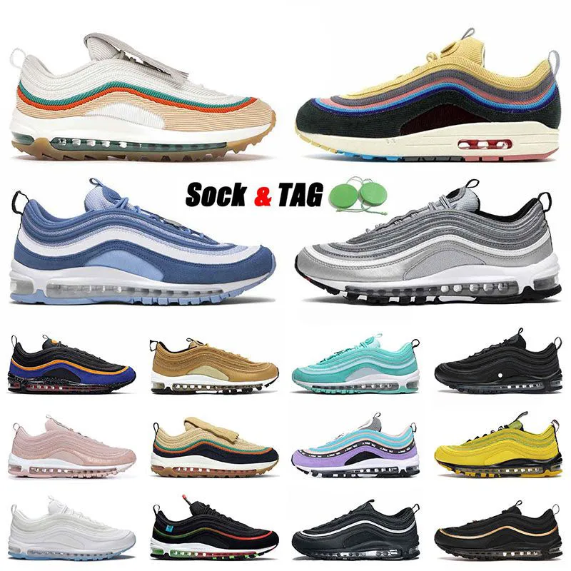 97 og 97s chaussures de course hommes femmes Silver Bullet Satan Undefeated White Triple Black Sean Witherspoon Golf NRG Celestial Gold London Summer of Love Sneaker