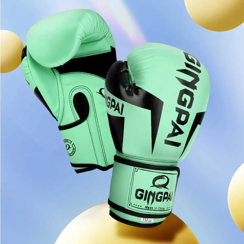 Équipement de protection GINGPAI 6 8 10 12 oz Gants de boxe multi-modèles Enfants Adultes Hommes Femmes Couleur Mat Gants de combat Haute Qualité PU Cuir HKD230718