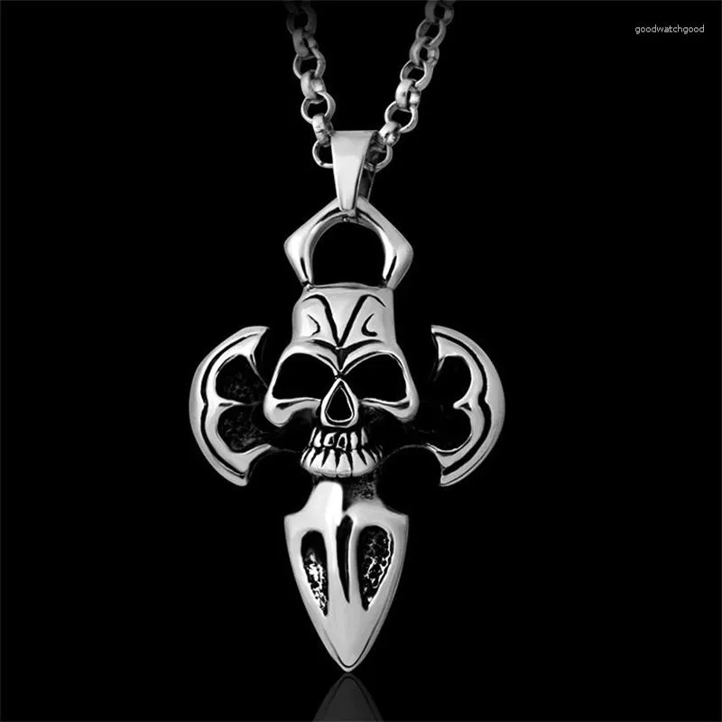 Pendant Necklaces Simple Niche Vintage Gothic Skeleton Kid Tide Male Personality Skull Crossbones Necklace Punk Party FineJewelryWholesale