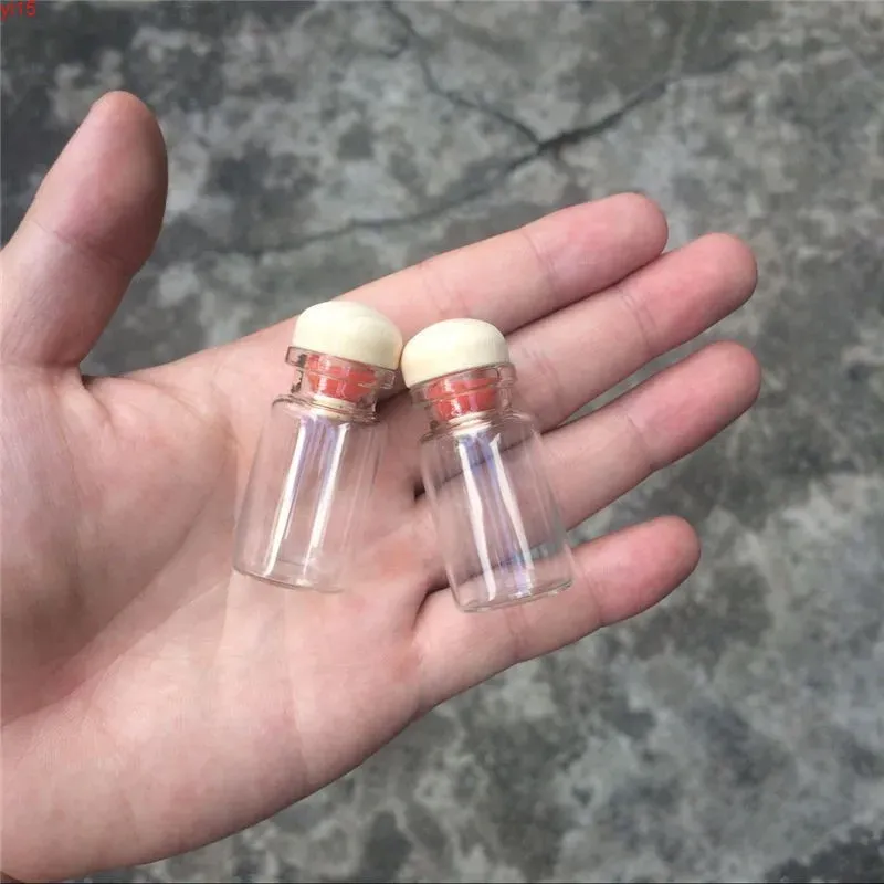 Transparent Glass Vials With Wood Cap Stopper Gift Bottles Jars Vials Decoration Craft Wedding Gift Diy 100pcs