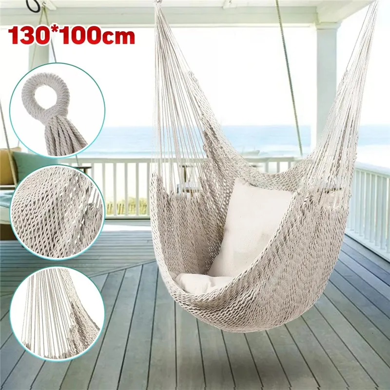 Swings Jumpers Bouncers Nordic Style White Hammock Swing Home Garden Hängande hängmatta stol utomhus inomhus sovsal svängande stol för barn vuxen 230718