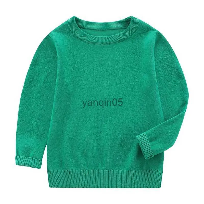 Suéter Best Seller Otoño Niñas Niños Suéteres Abrigo de algodón Niños Tejidos Suéteres Tops Sólidos para niños Sudaderas de manga larga 2-12Ye HKD230719