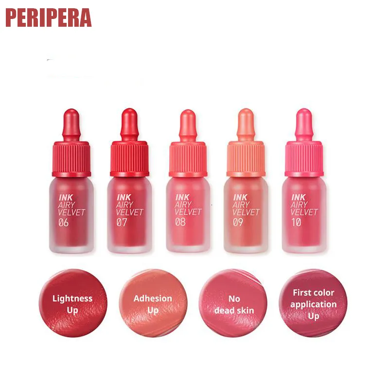 Lipstick Peripera Ink Airy Velvet 20 Color Matte Lipstick Lipgloss Waterproof varaktiga naken Stick Korean Cosmetics 230718