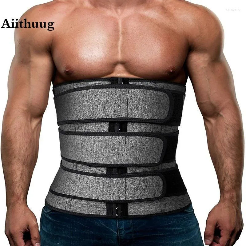 Men's Body Shapers Aiithuug Waist Trainer Corsets Men Workout Corset Building Belts Extra Firm 3 Control Girdles Sauna Sweat Neoprene Girdle