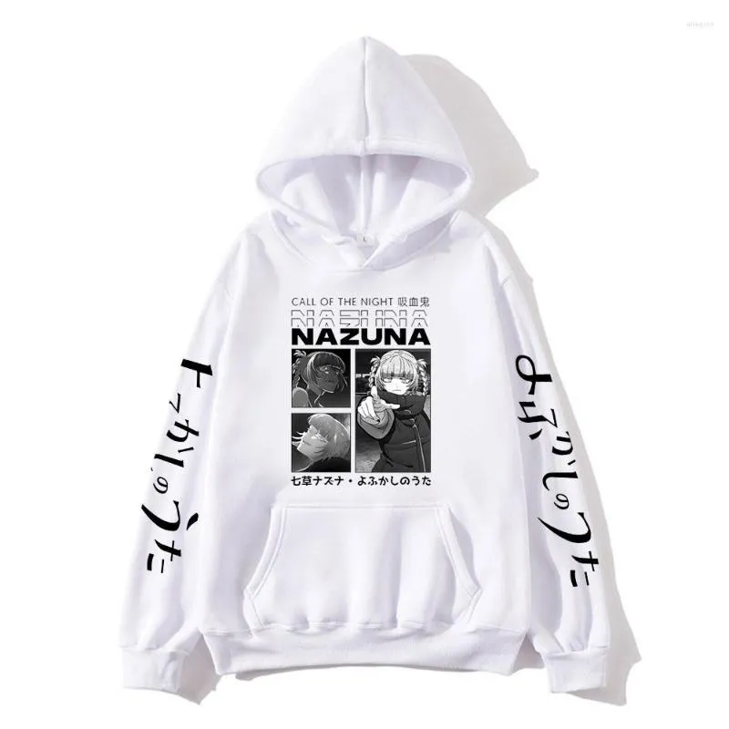 Erkek Hoodies Gece Çağrısı Nazuna Nazuna Nanakusa Waifu Hoodie Anime Yofukashi Yok UTA Grafik Sweatshirt Erkek Kapşonlu Kazak Polar