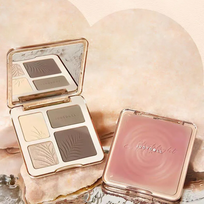 Blush Judydoll 3D Cute Highlighter Contour Blush Palette Resa cromatica naturale Trucco nudo impermeabile a lunga durata Cosmetico coreano 230718