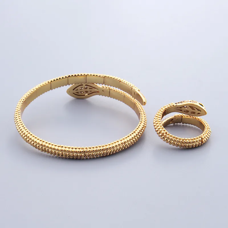 Mulheres 18k ouro cobra prata pulseira pulseiras para mulheres filha e mãe conjunto anel tênis moda unissex designer de jóias jewlery festa presente surpresa casamento legal