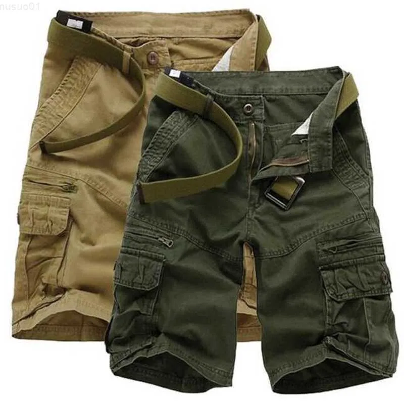 Shorts pour hommes Shorts Hommes Casual Multi Pocket Cotton Summer Shorts bermuda masculina Mens Military Track Tactical Cargo Overalls Short Pants L230719