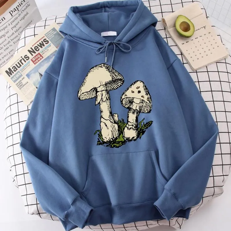 Men's Hoodies Mushrooms. Fungi. Vintage Printing For Men Comfortable Loose Sweatshirt Sport Hooded Clothing Casual Fashionhoodie Male